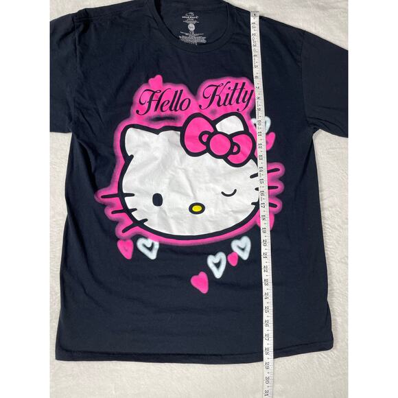 Hello Kitty Pink Airbrush Graphic Tee Black Shirt Size S - Picture 4 of 6